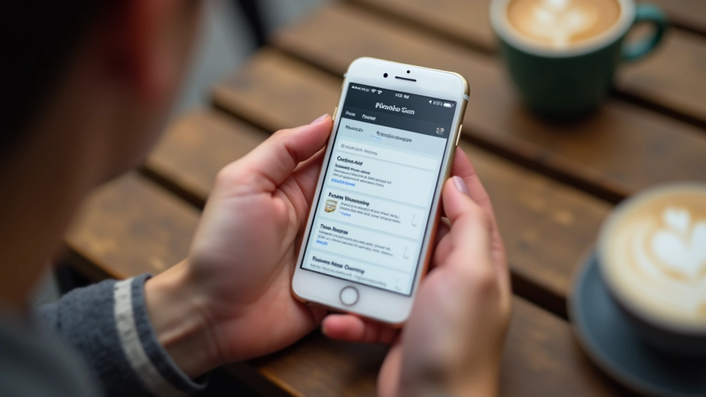 Mobiele telefoon met lazy loading geoptimaliseerde website interface