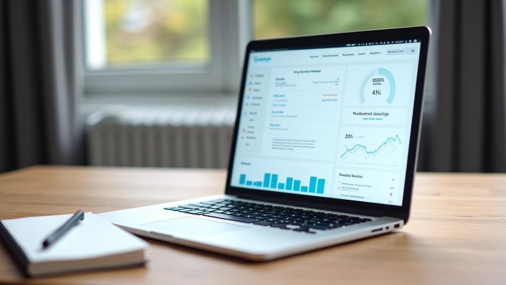 Laptop op bureau met grafieken en analyses van paginasnelheid