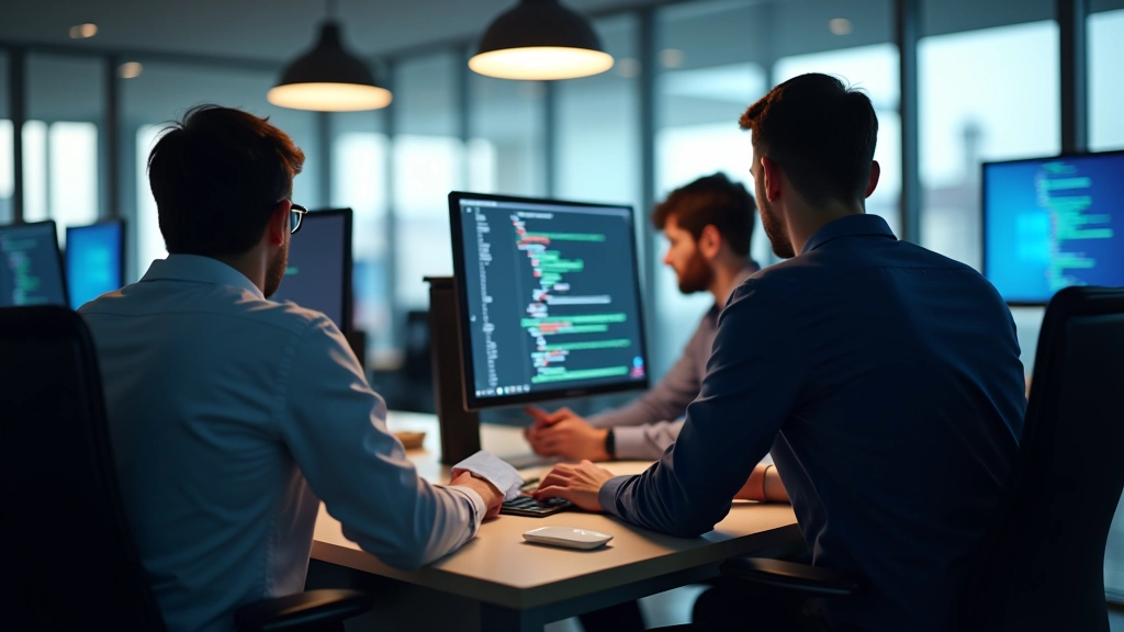 Ons team werkt aan website optimalisatie in een modern kantoor