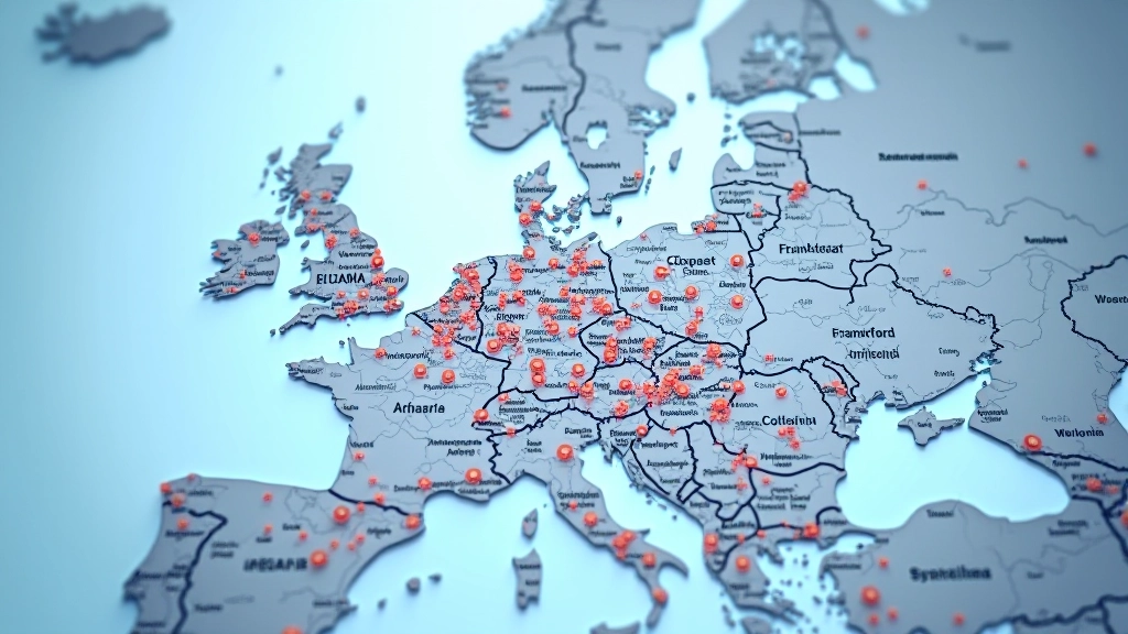 CDN nodes distributie kaart West-Europa met latency cijfers